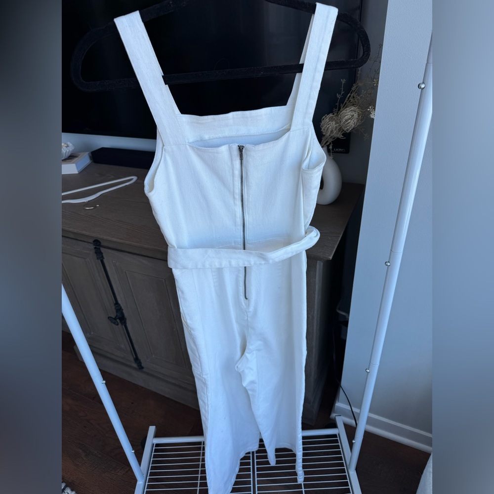 Copper Key White Denim Jumpsuit - Picture 6 of 9